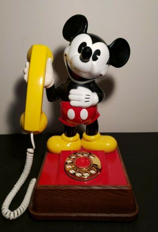 Vintage Mickey Mouse Telephone - Rotary Dial Phone 1976