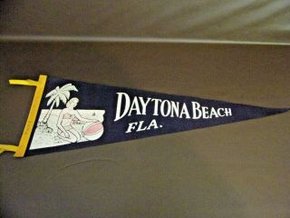 Vintage Daytona Beach,  Florida Souvenir Felt Pennant