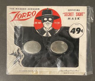 Vintage Zorro Mask Walt Disney Productions One Way View