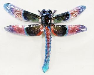 Dragonfly Metal Wall Art Hand Painted Home Decor (b)