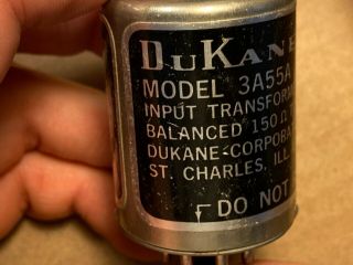 Vintage Dukane 3A55A Mic Input Transformer for Moving Coil Step Up 2