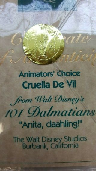 WDCC DISNEY 101 DALMATIONS CRUELLA DE VIL ANITA DAAHLING 1995 BOX 3