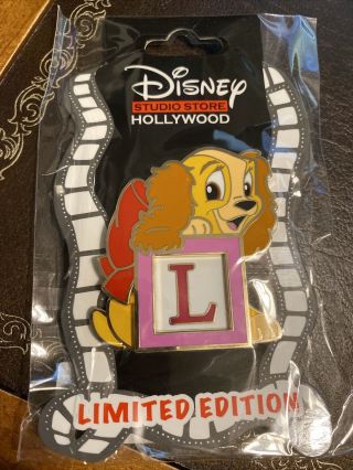Lady & The Tramp Baby Block Letter Pin 2020 Disney Studio Store Dssh Dsf Le 400