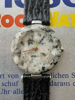 Vintage Tissot Rockwatch R150 In Black And White Granite