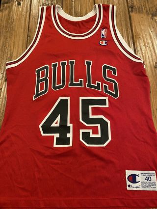 Vtg Jordan 45 Chicago Bulls Champion Jersey Size 40