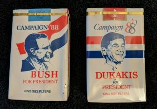 Vintage 1988 Michael Dukakis George Bush Presidential Campaign Cigarettes