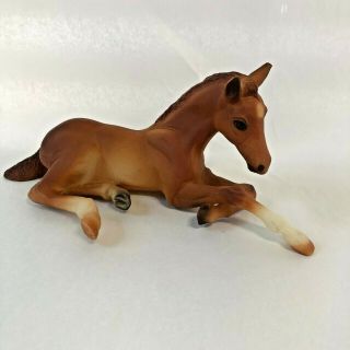 Vintage Breyer Horse 3197 Ashley Lying Twin Morgan Foal Chestnut Sorrel