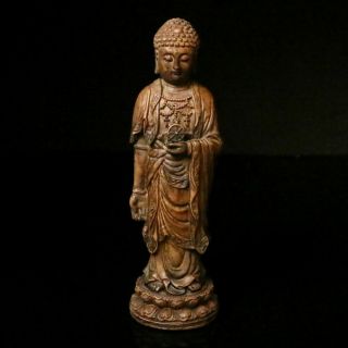 Chinese Natural Alabaster Jade Handcarved Buddha Statue
