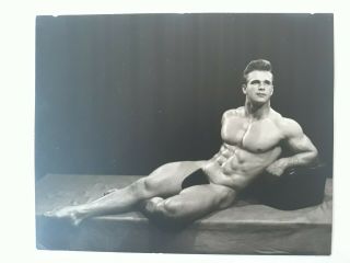 Vintage Beefcake Physique Photo 1950s 8x10 Heavy Stock Paper Gay Interest
