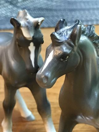 2 Vintage Porcelain Ceramic Horse Figurines Japan Aprox.  4 " Long