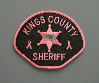 Kings County California Sheriff Pink Patch,  Breast Cancer Awareness Ca