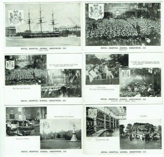 Old Naval Postcards Royal Hospital School Greenwich London Vintage C.  1907