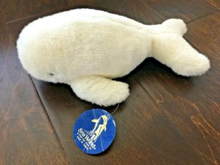 Vintage 1989 Sea World White Beluga Whale Plush Stuffed Animal 12