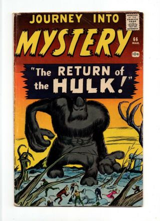 Journey Into Mystery 66 Vintage Marvel Comic Key 2nd Hulk Prototype Gold 10c