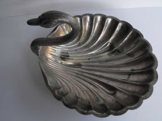 Vintage Silver Metal Swan Candy Dish - Possibly Silver Plated