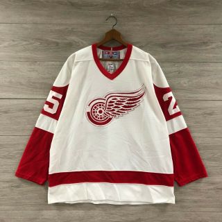 Vintage Darren Mccarty 25 Detroit Red Wings Ccm Nhl Hockey Jersey Size Large