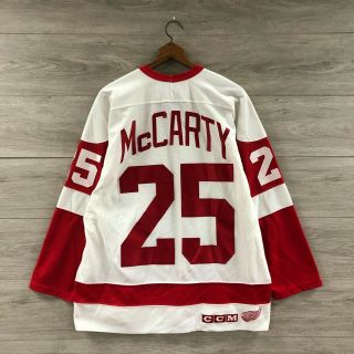 Vintage Darren McCarty 25 Detroit Red Wings CCM NHL Hockey Jersey Size Large 2
