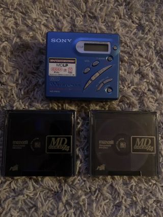 Vintage Sony Mz - R500 - Walkman Minidisc Player / Recorder,  W/ 2 Minidiscs
