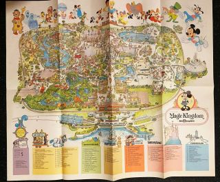 1979 Guide To The Magic Kingdom Of Walt Disney World Vintage Map Poster Orlando