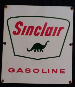 Vintage Sinclair Gasoline / Motor Oil Porcelain Gas Pump Sign
