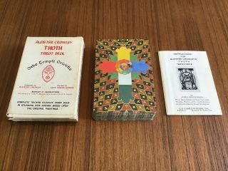 Vintage 1983 Aleister Crowley Thoth Tarot Card Deck Box Wear With Pristine Deck