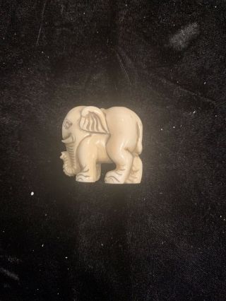 Antique Japanese Netsuke Elephant Nicely Carved