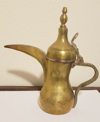 Antique Islamic Arabic Turkish Dallah Copper Brass Coffee Tea Pot Stamp Sign