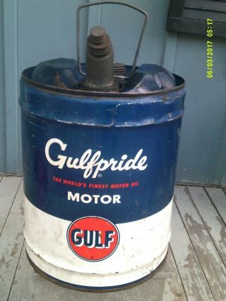 Vintage Gulf 5 Gallon Gulfpride Oil Can