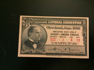 1936 Republican National Convention Cleveland Ohio William Mckinley Ticket