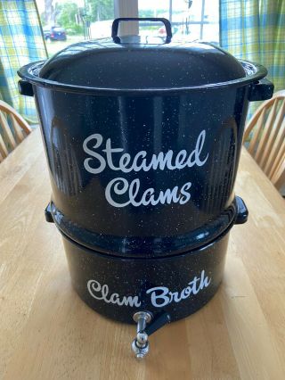 Vintage Corn Crab Clam Steamer Lobster Clam Boil 3 Piece Steel Pots