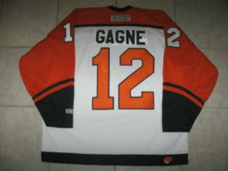 Vintage 12 Simon Gagne Philadelphia Flyers Off.  Lic.  Ccm Jersey,  Size Men 