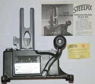 Vintage Steelpix Professional Stemming Machine 35e Florist Tool W/ Weight & Box