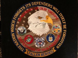 Large Fallen Heroes Patch 11.  75” Embroidered Patch