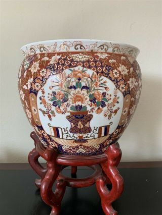 Stunning Old Large Chinese Famille Rose Enameled Porcelain Jardiniere - See Mark
