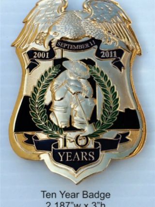9/11 Fdny 10th Anniversary Badge