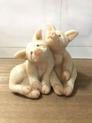 Adorable Quarry Critters Stone Pigs Figurine - Pepper And Posh