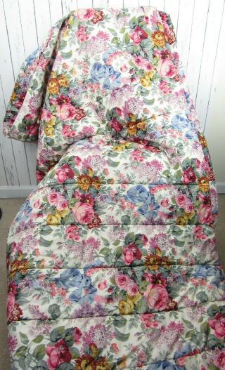 Vtg Ralph Lauren Allison Floral Cabbage Rose F/q Queen Comforter Made In Usa