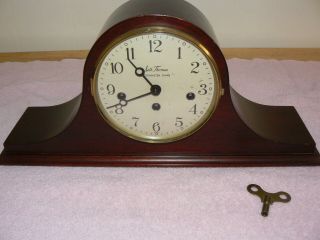 Seth Thomas Vintage Westminster Chime Mantle Clock 8 Day Movement 2 Jewels Euc