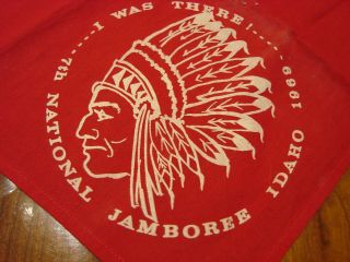 Boy Scouts 7th National Jamboree Idaho 1969 Neckerchief Red " I Was There " Red