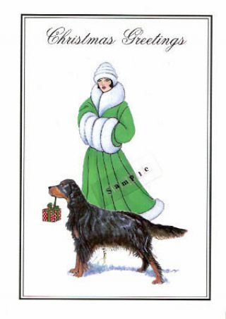 Gordon Setter Christmas Cards Lisa And Graham - Pack Of 10