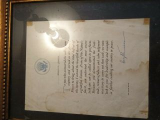 President Harry S Truman Thank You Letter To Wwii Veterans World War Ii Signed