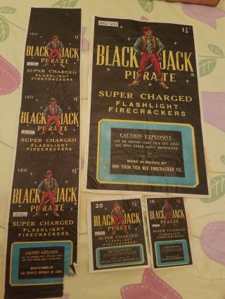 Black Jack Pirate Vintage Firecracker Labels