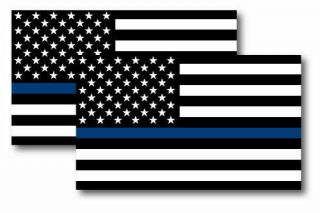 2x Thin Blue Line American Flag Magnets 6 X10 Inch Pack Of 2 Magnets Car Fridge