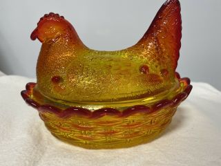 Wright 5” Hen On Nest Glass Chicken Covered Dish