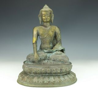 Antique Chinese South East Asian - Patinated Bronze Oriental Buddha - Lovely