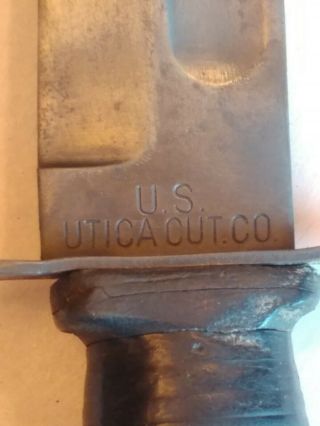 Vintage Vietnam era Utica Cut Co.  US Fighting knife Leather sheath 2