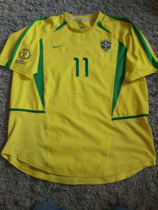 BRAZIL world cup 2002 mens XL football shirt jersey vintage RONALDINHO brasil 2