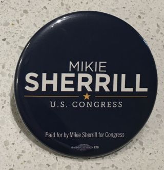 Official 2018 Mikie Sherrill Jersey Democrat Congress Button