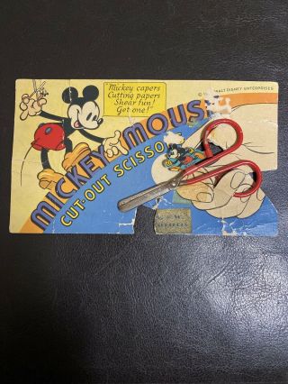 Vintage 1930’s Mickey Mouse Scissors Rare Walt Disney