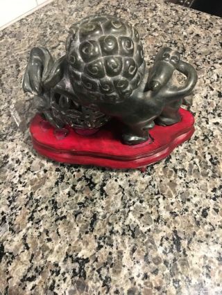 VINTAGE LARGE CHINESE HAND CARVED SOAPSTONE 5” X 7” 3